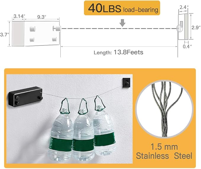 BESy Retractable Clothesline ABS case+Aluminum Dryer - Image 5