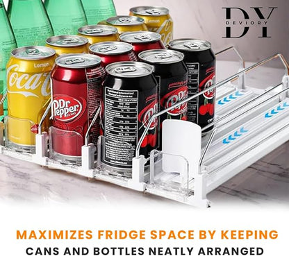 Soda Can Organizer with Automatic Can Pusher | Refrigerator Drink Organizer | - Image 4