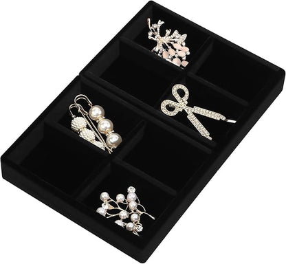 DesignSter Small Jewelry Tray-Ring Organizer 2PCS Premium Velvet Rings Earrings - Image 2