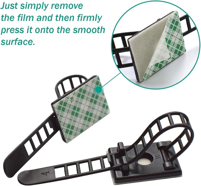 1000 Pieces Cable Management Desk Cord Organizer Cable Ties Wire Fasteners Clips - Image 5