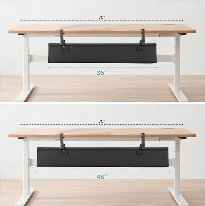 Oxford Cloth Under Desk Cable Management Tray, No-Drill 36" Desk Cable - Image 8