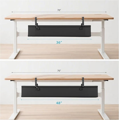 Oxford Cloth Under Desk Cable Management Tray, No-Drill 36" Desk Cable - Image 8