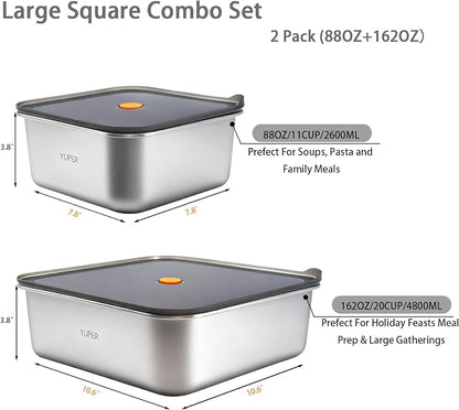 YUPER Stainless Steel Food Containers, Meal Prep Containers, Bacon Cheese - Image 2