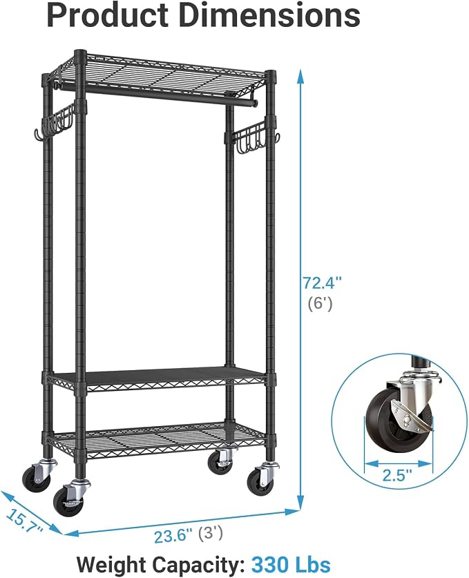 VIPEK R3 Medium Rolling Clothes Racks - Image 5