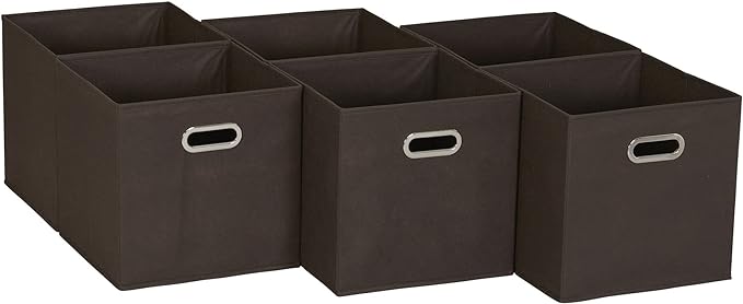 Household Essentials Foldable Fabric Storage Cubes 6-Pack – 11x11x11 Stackable by HouseholdEssentials