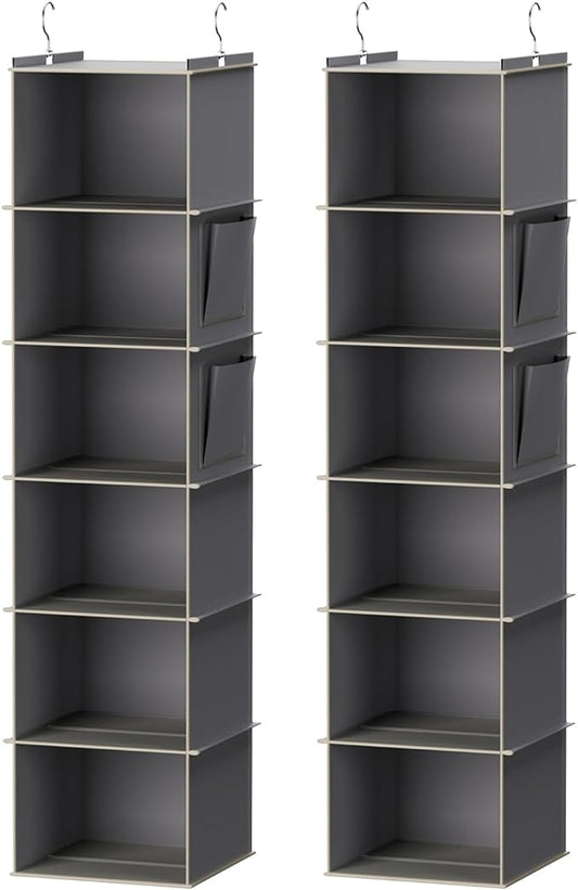 YOUDENOVA Hanging Closet Organizer, 6-Shelf Closet Hanging Storage Shelves by YOUDENOVA