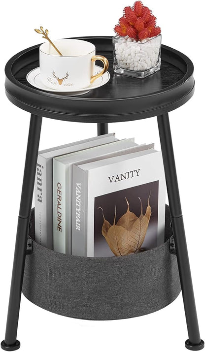 Round End Table, 11.8*17.8' Round Sofa Table, Small Round Table, Small Coffee - Image 4