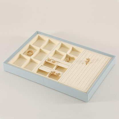 Dark Blue Jewelry Display Tray Ring Necklace Earring Bangle Organizer - Image 5