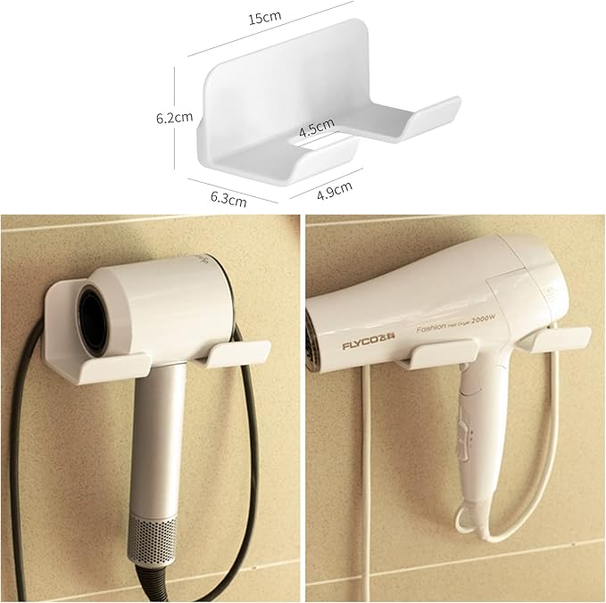 Universal Hair Dryer Holder, Self Adhesive Wall Mount Stand - Image 4
