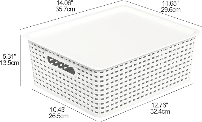 Hespama 6-Pack Plastic Weave Storage Basket - Image 5