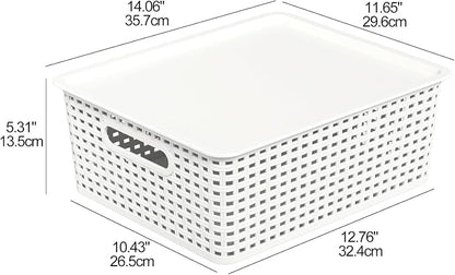 Hespama 6-Pack Plastic Weave Storage Basket - Image 5