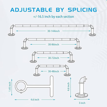 Industrial Curtain Rod, 1 Inch, 30-120" - Image 6