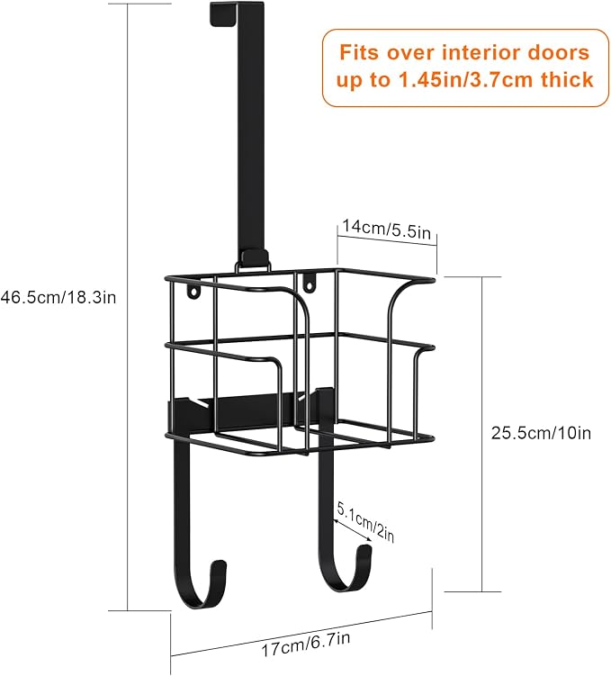ORLESS Over The Door/Wall Mount Ironing Board Hanger, Laundry Room Iron and - Image 6