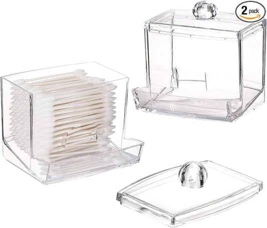 Tbestmax 2 Pack 10oz Qtip Dispenser Big Clear Qtip Holder, Bathroom Container by Tbestmax