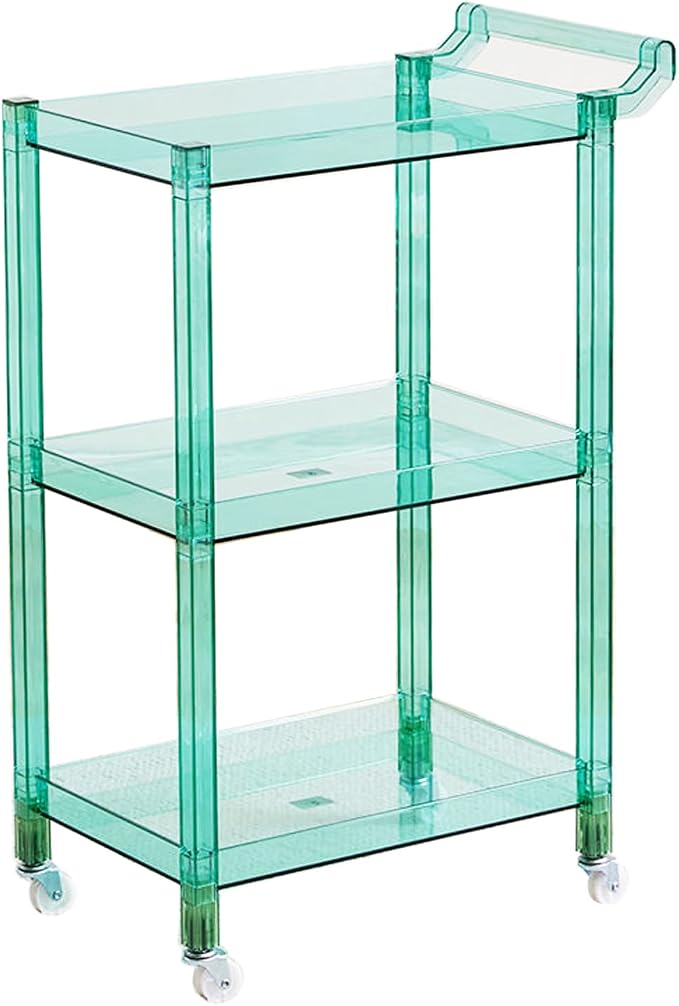 Acrylic Utility Rolling Cart, 3-Tier Clear Acrylic Storage Cart by Dachsy