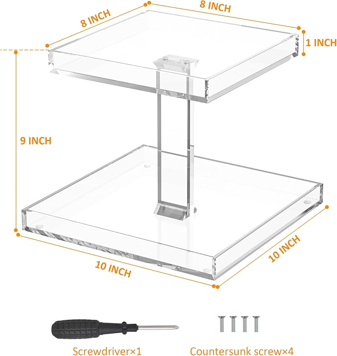 2-Tier Perfume Tray, Acrylic Perfume Stand Organizer Vanity Trays Makeup - Image 4
