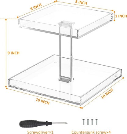 2-Tier Perfume Tray, Acrylic Perfume Stand Organizer Vanity Trays Makeup - Image 4