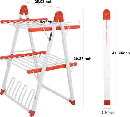 Electric Heated Clothes Drying Rack, Foldable Heated Garment Dryer - Image 4