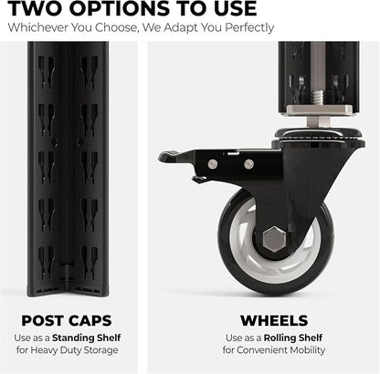 HOMEDANT House 5-Tier Metal Rolling Cart Shelf Rack Casters Heavy Duty Wheel - Image 19