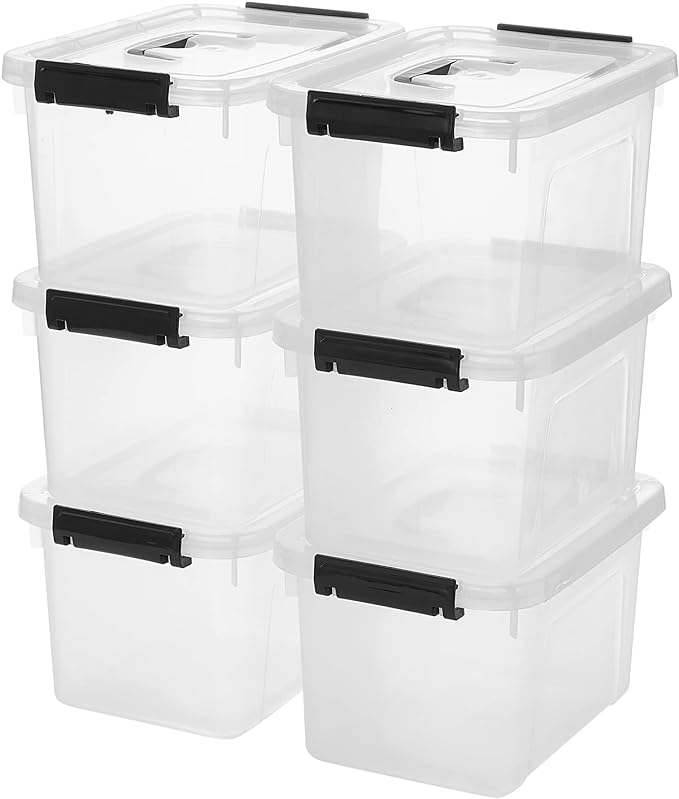 6 Quart Clear Storage Latch Box/Bins by JUJIAJIA