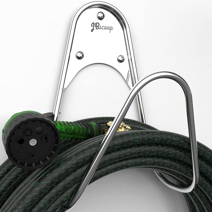 JBscoop Garden Hose Holder Stainless Steel Small Wall Mount Garden Hose Hook by JBscoop
