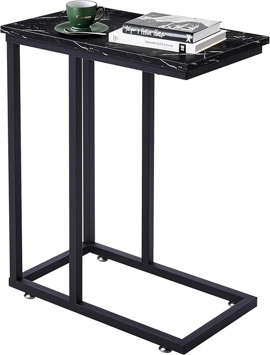 VECELO C Shaped End Side Table for Sofa Couch and Bed Snack TV Tray for Living by VECELO