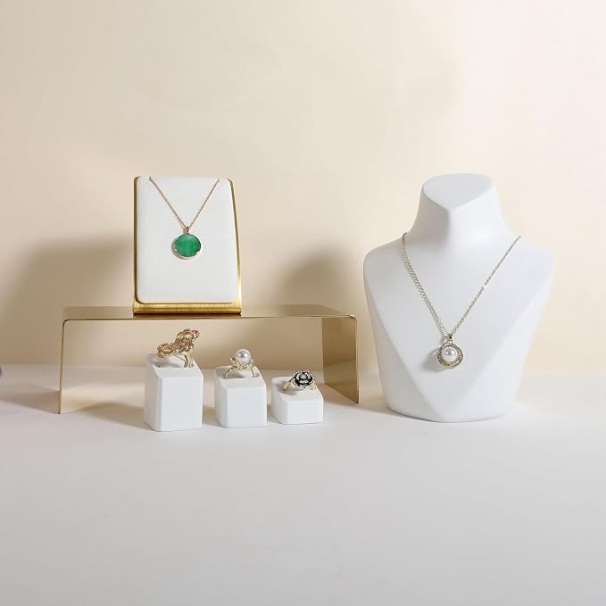 GemeShou White Necklace display stand, Velvet Jewelry necklace display holder - Image 7