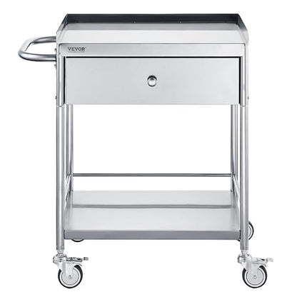 VEVOR Medical Cart, 2-Layer Stainless Steel Cart 220 lbs Weight Capacity - Image 12