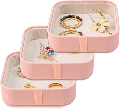 SANQIANWAN Set of 3 Small Stackable Jewelry Organizer Trays Mini Jewelry Drawer by SANQIANWAN