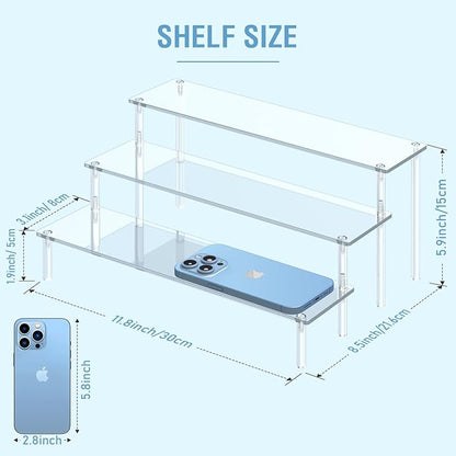 Acrylic Display Risers, 3 Tier Perfume Organizer Stand, Large Shelf Risers - Image 2