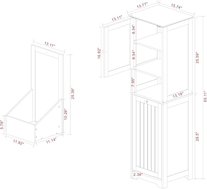 Tilt Out Laundry Hamper Cabinet, Hamper Cabinet Shelf - Image 2