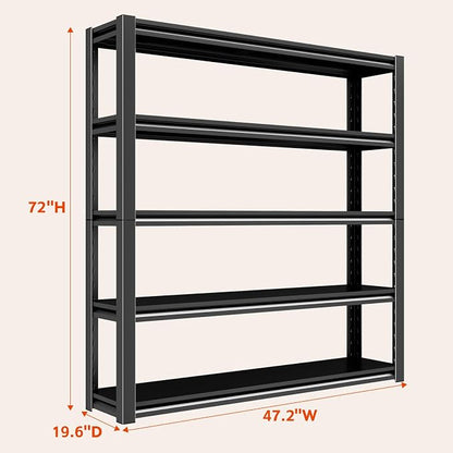 72" H Garage Shelving, Heavy Duty Storage Shelves, 3000LBS Steel Shelving - Image 2