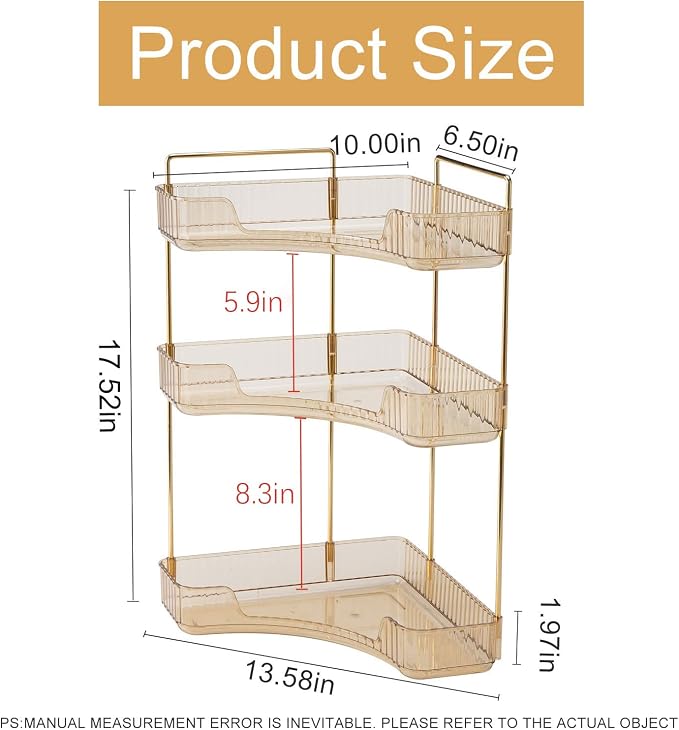 Corner Bathroom Countertop Organizer, Vanity Organizer Trays - Image 2