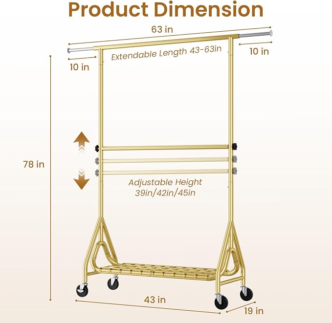 Double Rods Clothing Rack, Heavy Duty Clothes Rack - Image 7