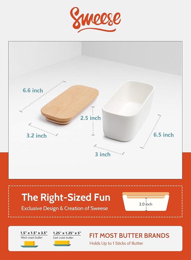 Sweese Small Butter Dish with Lid - Image 2