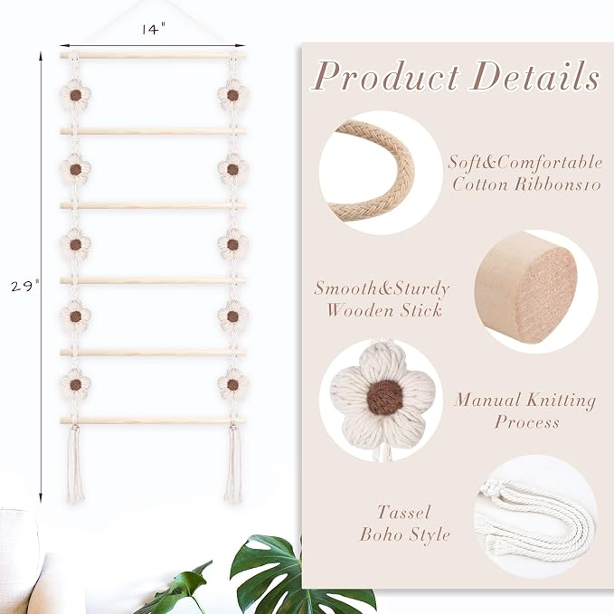 SNOWSTAR Flower Hair Claw Clip Organizer, Hanging Hair Clip Holder and Storage - Image 2