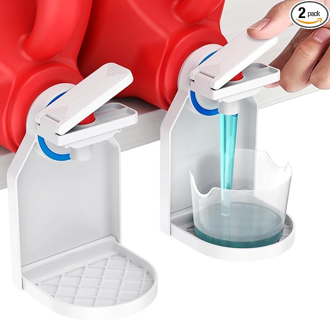 2 Pack Laundry Detergent Dispenser Cup Holder, Nozzle button upgrade，Easily No by KMOUANTS