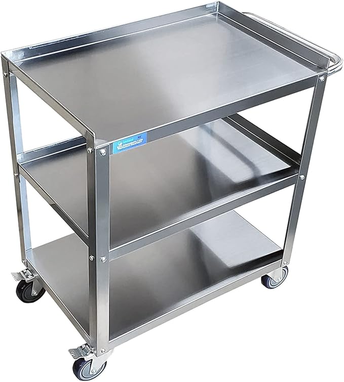 21 in. Wide X 33 in. Long X 33 in High | 3 Shelf Metal Utility Cart on Wheels - Image 3