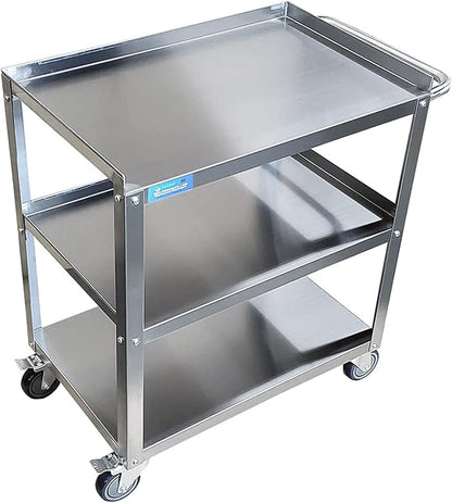 18 in. Wide X 28 in. Long X 33 in High | 3 Shelf Metal Utility Cart on Wheels - Image 3
