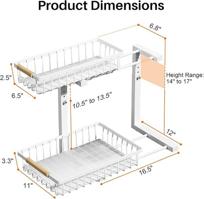 REALINN Under Sink Organizer, Height Adjustable Under Sink Organizers and - Image 5