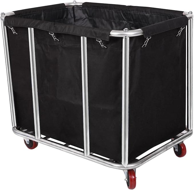 12 Bushels Laundry Cart Commercial/Home, Heavy Duty Large Stainless Steel by LORQING