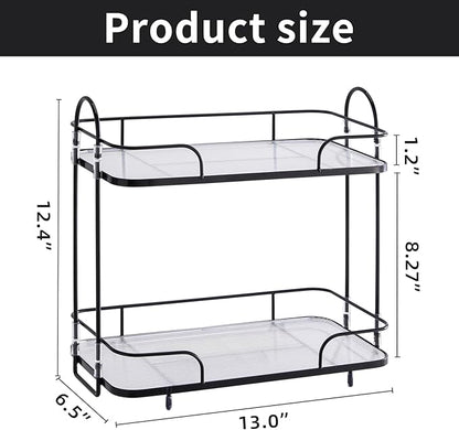 2 Tier Corner Bathroom Counter Organizer, Cosmetic Skincare Organizer, Bathroom - Image 2