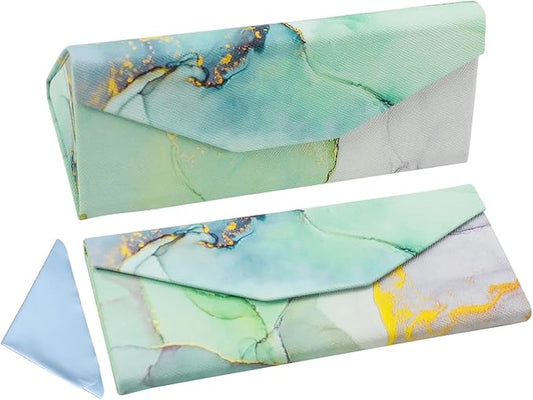 Foldable Glasses Case, Magnetic PU Leahter Sunglasses Case, Cute Hard Shell by FLYINGMAGE