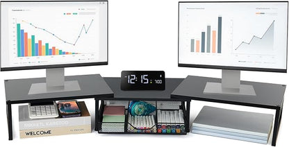 OPNICE Dual Monitor Stand Riser, Desk Organizer by OPNICE