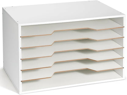 12x18 Construction Paper Organizer, Larger Size Wooden Literature Organizer by Yumkfoi
