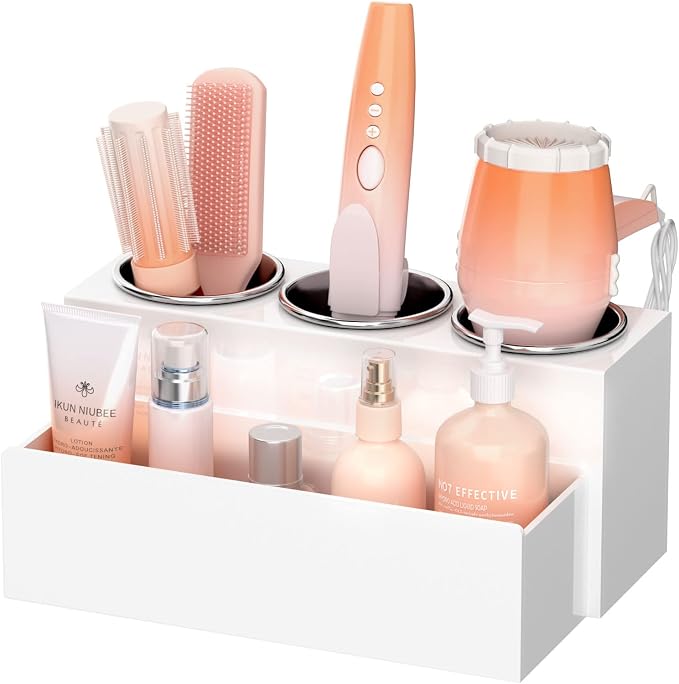 NIUBEE Hair Tool Organizer, Acrylic Hair Dryer and Styling Holder, Bathroom by NIUBEE