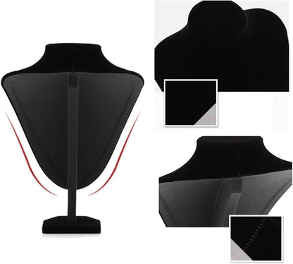 Wudygirl Black Velvet 3-Dimensional Necklace Bust Display Holder Jewelry Neck - Image 4