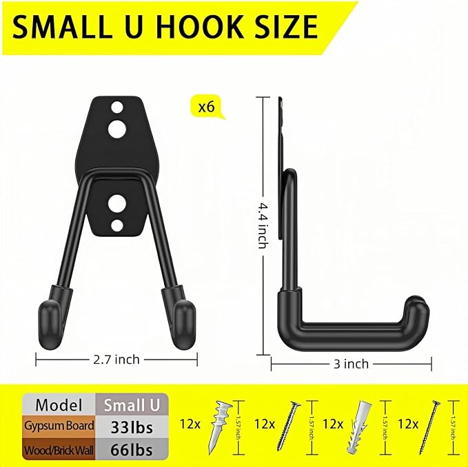 6 Pack Garage Hooks Heavy Duty - Image 2