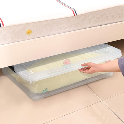 Xyskin 4 Packs 40 Quart Plastic Large Under Bed Storage Box - Image 4