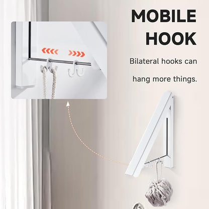 Retractable Clothes Drying Rack, Space Saver Wall-Mounted Retractable & - Image 5